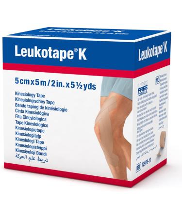 Leukotape K Latex Free Kinesiology Tape 2 x 5.5 Yds - Beige | Athletic Wrap - Buy Online on GoSupps.com