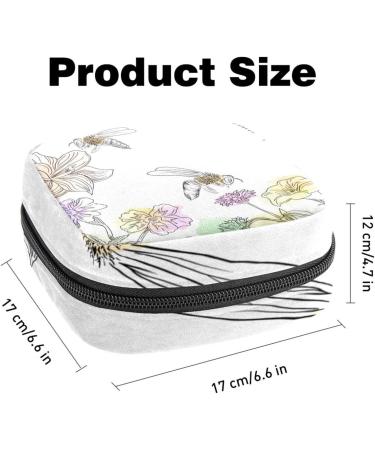 Multicolored Storage Bags for Women's Bandages & Menstrual Products - Hand-Drawn Bees & Flowers | Portable Organizer for School & Office - Buy Online on GoSupps.com