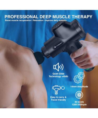 Professional Muscle Massage Gun | 30 Speeds 10 Heads Touchscreen | Noise Suppression for Back & Leg Massage - Buy Online on GoSupps.com