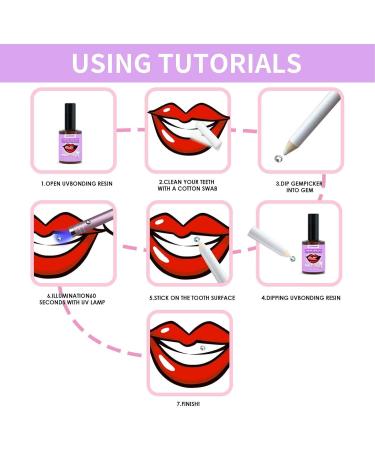 Buy Nocapam Tooth Gemstone Set - DIY Tooth Jewelry with Hardening Light & Glue | Long-Lasting Shine & Decorations - Buy Online on GoSupps.com