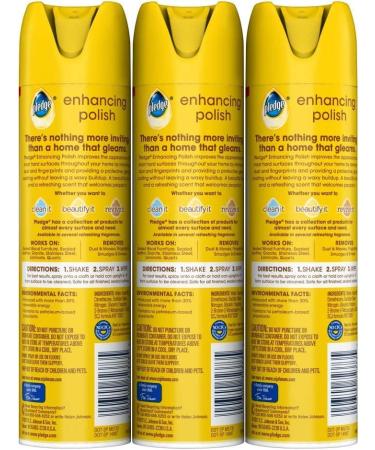 Pledge Multi-Surface Furniture Polish Spray - Wood, Granite, Leather - Shines and Protects - Orange - 9.7 oz (Pack of 3) - Buy Online on GoSupps.com