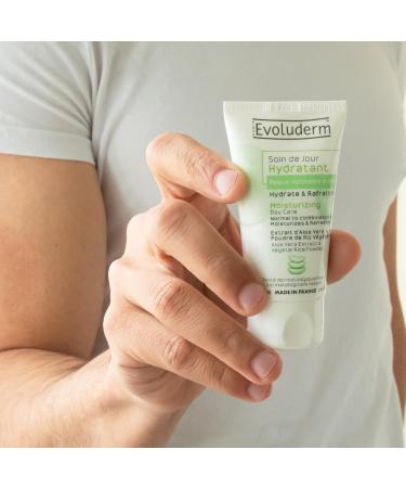 EVOLUDERM - Moisturizing Day Care for Normal to Combination Skin - 50 ml - 94% Natural Origin - Vegan - Made in France - Buy Online on GoSupps.com