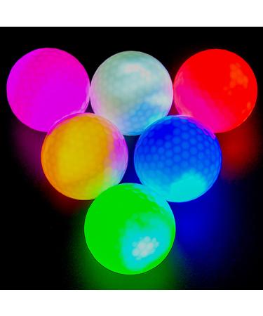 Mile High Life | Glow in The Dark Golf Balls | 6 pcs Glow Golf Balls | Waterproof Light Up Golf Ball for Men Women | 300 Hours Lighting Life Span | Six Assorted Colors 6 PACKS