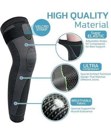 XL Black CROOT Tourmaline Acupressure Self-Heating Knee Sleeve with Mugwort Wormwood - Knee Pads for Acupressure Shaping - Benefits of Self-Heating Technology - Buy Online on GoSupps.com