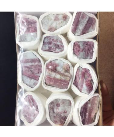 Natural Raw Pink Tourmaline Gemstones Rough Rubellite Crystals and Stones Quartz Set Box Decorations Home Goods - Buy Online on GoSupps.com