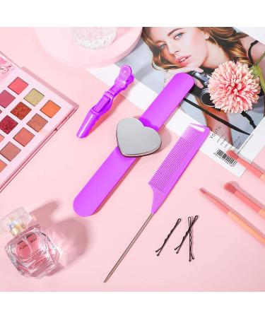7-Piece Hair Braiding Tools Set with Magnetic Pin Wristband and Stainless Steel Combs - Purple - Buy Online on GoSupps.com