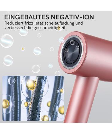 Buy Cordless Ionic Hair Dryer with Digital Screen | 4 Charging Modes & Magnetic Nozzle | Perfect Travel Blow Dryer for Women & Kids - Pink - Buy Online on GoSupps.com