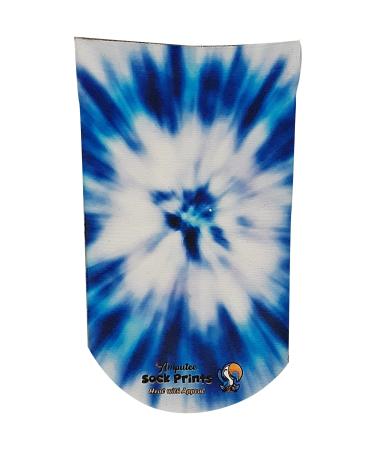 Heal with Appeal Amputee stump sock Tie Die Light n Dark Blue V1 3Ply stump sock