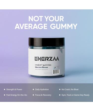 ENERZAA Daily Creatine Complex Gummies 4.5g Active Blend with Essential Electrolytes 2 Gummies per Day | 60 Count Jar | Supports Daily Vitality & Hydration (Blue Razz Flavor) - Buy Online on GoSupps.com