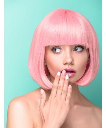 PLANTURECO Pink Wig and Party Sunglasses Pink Wigs for Women Pink Wig with Bangs Light Pink Wig Pink Bob Wig Pink Cosplay Wigs and Party Wigs - Bachelorette Party Wigs Decorations Favors - Buy Online on GoSupps.com