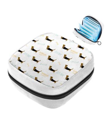 GIAPB Sanitary Napkin Storage Bag Period Bag Tampon Bag Makeup Bag Pad Pouch Animal Basset Hound Dog Color510