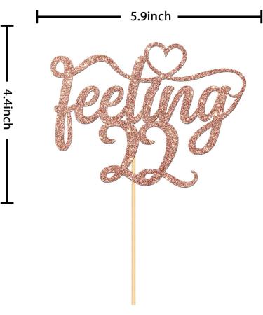 Feeling 22 Cake Topper 22nd Birthday Party Decors Girls Boys Funny 22 Years Old Cake Picks Hello 22 Cheers to 22 Years Twenty Two Theme Photo Props TaylorS Song Series Birthday Favors Rose Gold - Buy Online on GoSupps.com