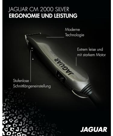 Jaguar Hair Clipper CM 2000 Silver | Professional Hair Clipper for Mains Operation incl. Attachment Comb Set & Quick-fit System | from The Professional for You - Buy Online on GoSupps.com