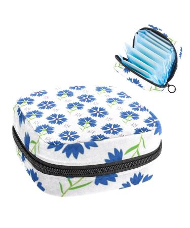 Women's bonds Storage pockets Stillpad holder Bluebonnet Flowers Portable Period Kit Bag Feminine product bag for women girls color4