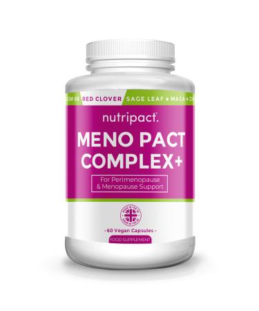 Meno Pact Support Complex - Perimenopause & Menopause Supplement for Women - 17 Active Ingredients - Formulated by Women s Health Experts - High Strength Formula - 60 Vegan Capsules - Nutripact