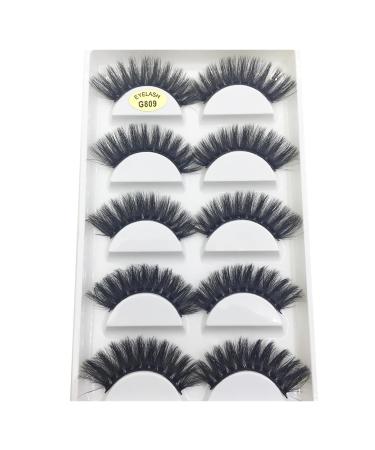 UAMOU 10/50 Boxes 5 Pairs 3D Mink False Eyelashes Soft Lashes Makeup Eyelash Faux Cils Cilios Maquiagem Cheerfully (Color : 5Pairs G809 Size : 100 Boxes 50 Pairs)