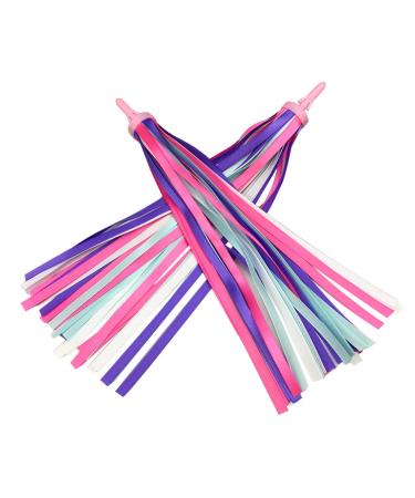 PLATT Kid's Bicycle Handlebar Streamers Colorful Ribbons Tassel for Girls Boys Bicycle Handlebar Scooter Handgrip (Purple 1Pair)