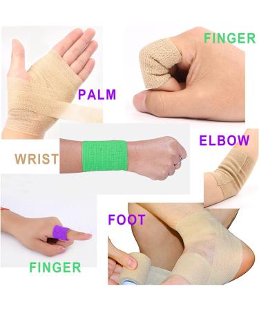 Self Adhesive Bandage Wrap - 5 Yards Tape for Sports Injuries - 4 Pack - Buy Online on GoSupps.com