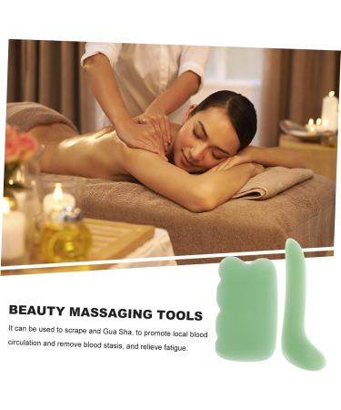 Beaupretty 2pcs Gua Sha Massage Kit - Jade Eye Scraping Boards for Healthy Skin | Facial Massage Tools (8.7x5.1cm - Buy Online on GoSupps.com