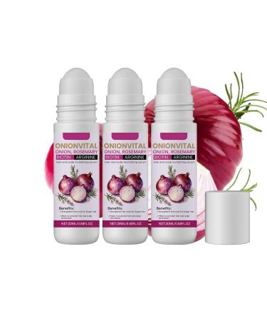 S rum capillaire roll-on l'oignon Huile de romarin Onionvital pour la croissance des cheveux S rum revitalisant pour le cuir chevelu favorisant la croissance des cheveux Roll-on (3P)