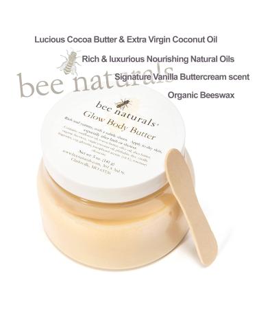 Bee Naturals Glow Body Butter Shea & Cocoa Butter Blend for Deep Hydration Radiant Skin and Lasting Moisture Infused with Organic Oils Beeswax & Vanilla Mango Scent 5Oz Cruelty-Free - Buy Online on GoSupps.com