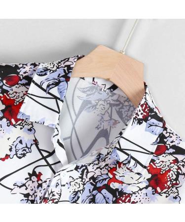 Men's Tropical Hawaiian Elephant Shirt - Short Sleeve Button Down, Regular Fit, Casual Beach Dress Shirt - White - Size Large - Buy Online on GoSupps.com