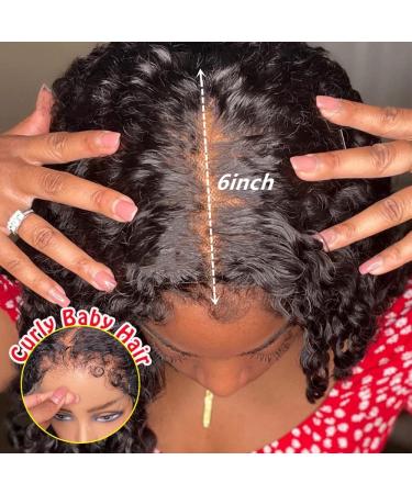 16 180% Density Kinky Curly Lace Front Wig - HD Transparent Lace, Natural Pre Plucked - 16 Inch Natural Black Color - Buy Online on GoSupps.com