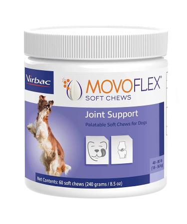 MOVOFLEX Dog Hip & Joint Support for Dogs | Veterinarian Formulated Dog Joint Supplement | One Chew A Day, Give as Dog Treat or in Dog Food - Gluten Free 1 Pack (60 count) Medium