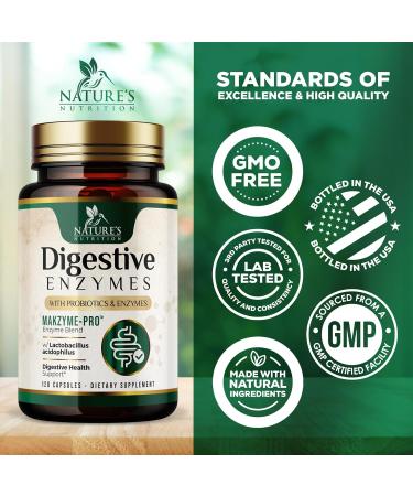 Digestive Enzymes with Probiotics - Probiotic Multi Enzymes with Probiotics and Prebiotics for Digestive Health and Bloating Relief for Women & Men Daily Enzymes for Gut & Digestion - 120 Capsules 120 Count (Pack of 1) - Buy Online on GoSupps.com