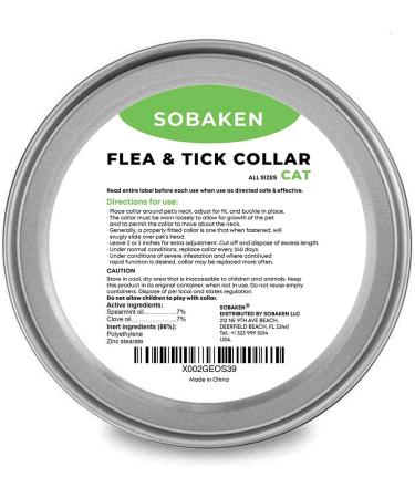 Sobaken Flea Collar for Cats - Natural Tick and Flea Prevention - One Size Fits All - 13 inch - 8 Month Protection | 1 Pack - Buy Online on GoSupps.com