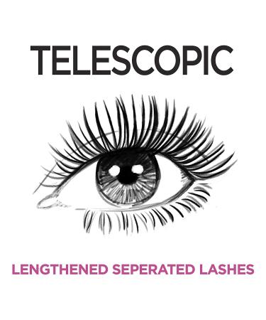 L'Oreal Paris Telescopic Mascara Black 905 0.27 oz - Pack of 2 - Buy Online on GoSupps.com