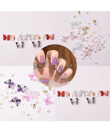 Sanwood 3D Butterfly Nail Decor | Shining Nail Gems for DIY Craft & Makeup | Colorful Nail Art Ornaments - Buy Online on GoSupps.com