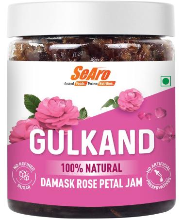 QuickShip 100% Natural Damask Rose Gulkand. Made as per Ayurveda with Rock Sugar (Mishri). Preservative Free Refined Sugar Free Gulkand (Rose Petal Jam) 300g