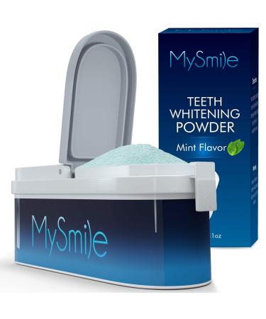 MySmile Tooth Powder for Teeth Whitening, No-Mess Toothpaste Powder Teeth Whitener, Tooth Whitening Effective Remover Stains from Coffee, Smoking, Soda, Wine Mint Flavor -40g Navy Blue
