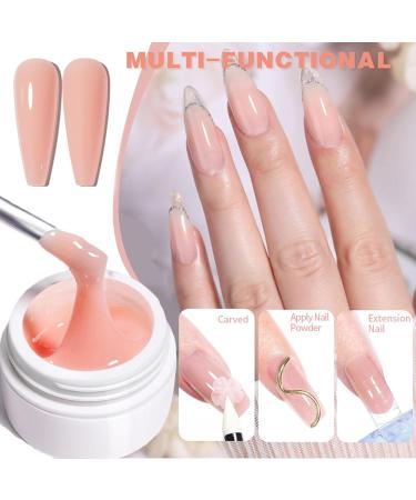 Nail Builder Gel Set Gel Nail Polish Kit 6 Color Hard Gel Builder Nail Extension Gel Clear White Pink Nude Poly Gel Nail Set for Nail Thicken & Strengthen Nail Art DIY for Women - Buy Online on GoSupps.com