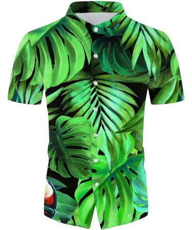 Men's Summer Beach Green Hawaiian Shirt and Shorts Set - Large | 3D Printing | Holiday Fashion - Buy Online on GoSupps.com