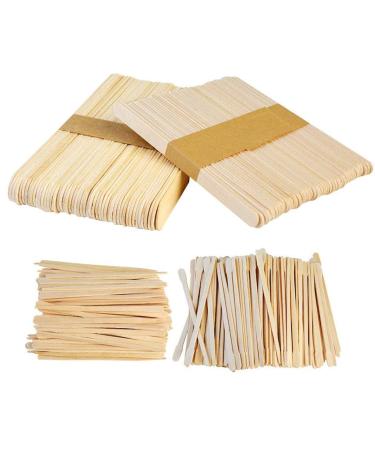 200pcs Wooden Wax Sticks Wax Spatulas Wax Applicator Craft Sticks for Hair Body Eyebrow Removal 4 Style