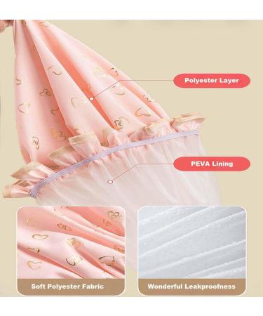 Yiapinn 2 Pcs Double Layer Waterproof Shower Caps with Ruffled Edge - Ideal for Girls and Women, Keeps Hair Dry - Kitchen Oil-Proof Cap Included - Buy Online on GoSupps.com