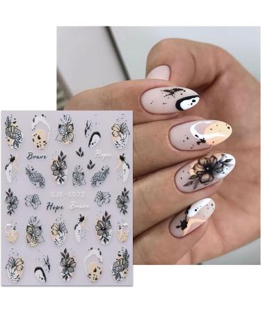 JMEOWIO 6 Sheets 3D Embossed Spring Flower Nail Art Stickers Decals Self-Adhesive 5D Colorful Summer Floral Nail Supplies Nail Art Design Decoration Accessories - Buy Online on GoSupps.com