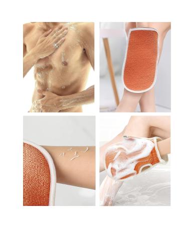 Korean Exfoliating Back Scrubber with Gloves - Men & Women Body Cleansing Mitt - Crimson - Buy Online on GoSupps.com