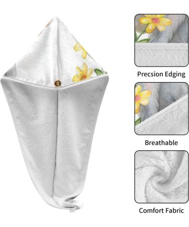 Buy Cute Baby Elephant Hair Towels - Super Absorbent & Quick Dry 2 Pack for Women & Girls - Buy Online on GoSupps.com