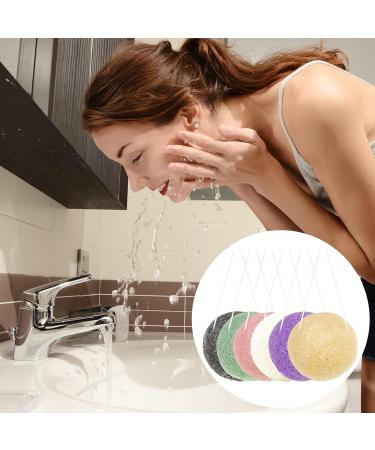 6 Pack Natural Konjac Facial Sponges Set - Exfoliating Sponge Set in 6 Colors for Gentle Face Cleansing - Charcoal, Turmeric, French Green, White, Pink & Purple - Buy Online on GoSupps.com