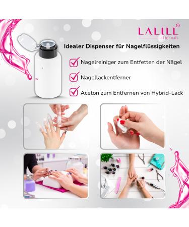 LALILL Dispenser Pump for Liquids - 200ml Nail Polish & Manicure Remover Bottle - International Shipping Available - Buy Online on GoSupps.com