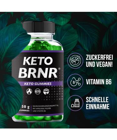 KETO BRNR Gummies - Boost Metabolism with Vitamin B6 | 60 Fruit Gummy Bears for Keto Diet | Low Carb Sugar-Free Snack - Buy Online on GoSupps.com