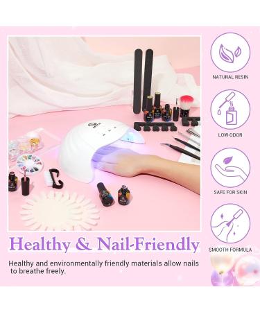 MEFA Gel Nail Polish Kit with UV Light - 52 PCS, 28 Spring Summer Colors, DIY Salon Manicure Set with Base Top Coat, Mother's Day Gift - C1-Dreamy Town - Buy Online on GoSupps.com