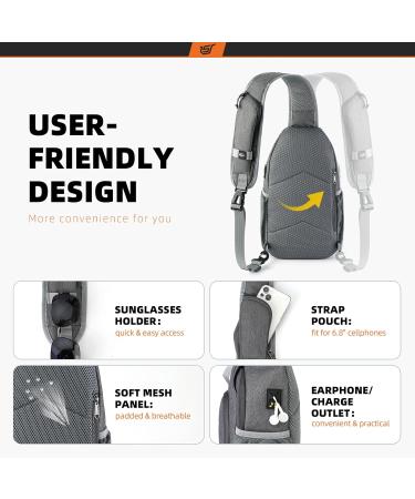 Skysper Waterproof Crossbody Sling Bag for Men - Small Shoulder Backpack for Hiking & Outdoor Trips - UrbanX7 Dark Gray - Buy Online on GoSupps.com