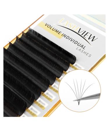 LASHVIEW 0.03mm Thickness C Curl 8mm Length Eyelash Extension Russian Volume Lashes Faux Soft Individual Lash Extensions Pure Korean Silk Application For Professional Salon Use