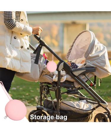 Buy Portable Waterproof Silicone Pacifier Holder | Cute Pink Storage Bag with Zipper - International Shipping Available - Buy Online on GoSupps.com