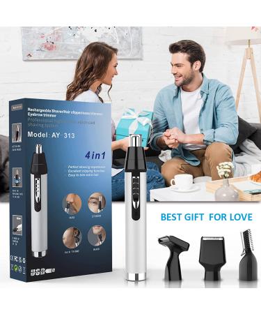 Professional USB Rechargeable Ear & Nose Hair Trimmer - 4 in 1 Waterproof Clippers for Men & Women - Buy Online on GoSupps.com