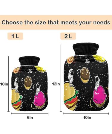 NAANLE Space Food Hot Water Bottle - 1L Transparent Cover for Bed Hand Warmers & Pain Relief - Heat & Cold Therapy - Buy Online on GoSupps.com